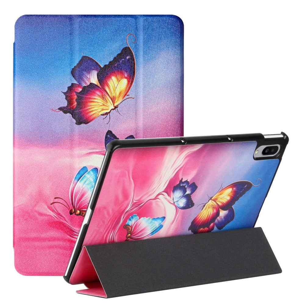 Lenovo Pad Pro / Tab P11 Pro Imiteret Læder Flip Cover - Farverige Sommerfugle