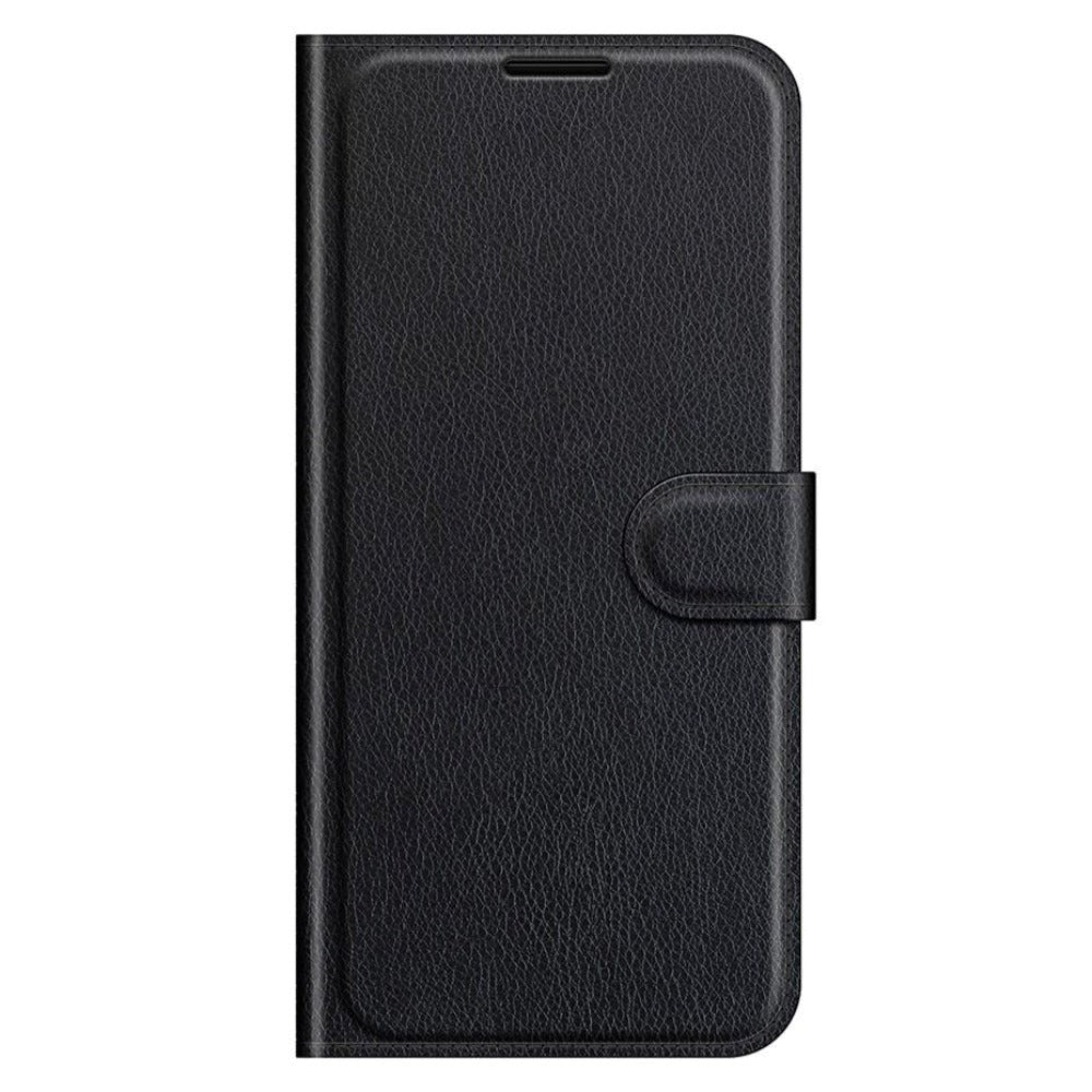 Motorola Edge 20 Litchi Læder Flip Cover m. Pung - Sort