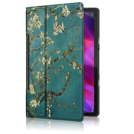 Lenovo Yoga Tab 11 Læder Cover med Ståfunktion - Hvide Blomster