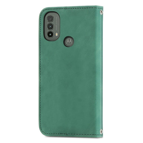 Motorola Moto E40 / E30 / E20 Blødt Læder Flip Cover m. Pung - Grøn