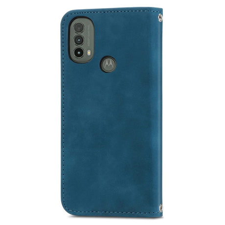 Motorola Moto E40 / E30 / E20 Blødt Læder Flip Cover m. Pung - Blå