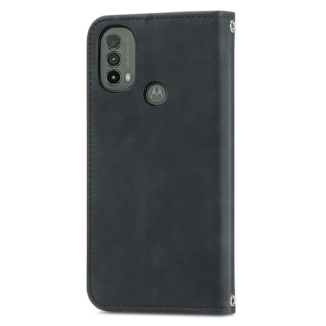 Motorola Moto E40 / E30 / E20 Blødt Læder Flip Cover m. Pung - Sort