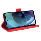 Motorola Moto G Stylus (2022) Blødt Læder Flip Cover m. Pung - Rød