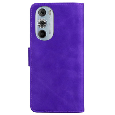 Motorola Edge 30 Pro Blødt Kunstlæder Flip Cover m. Pung - Lilla