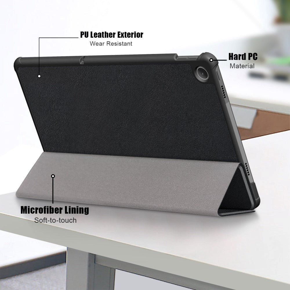 Lenovo Tab M10 Plus (3. Gen) 10.6" (TB-125F/128F) Tri-Fold Læder Flip Cover - Sort