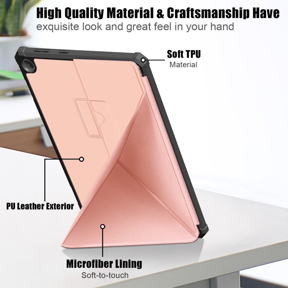 Lenovo Tab M10 (3. Gen) 10.1" (TB-328F/TB-328X) Fleksibelt Origami Flip Cover - Lyserød