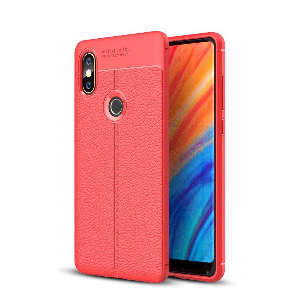 Xiaomi Mi Mix 2s Litchi Texture TPU Cover Rød