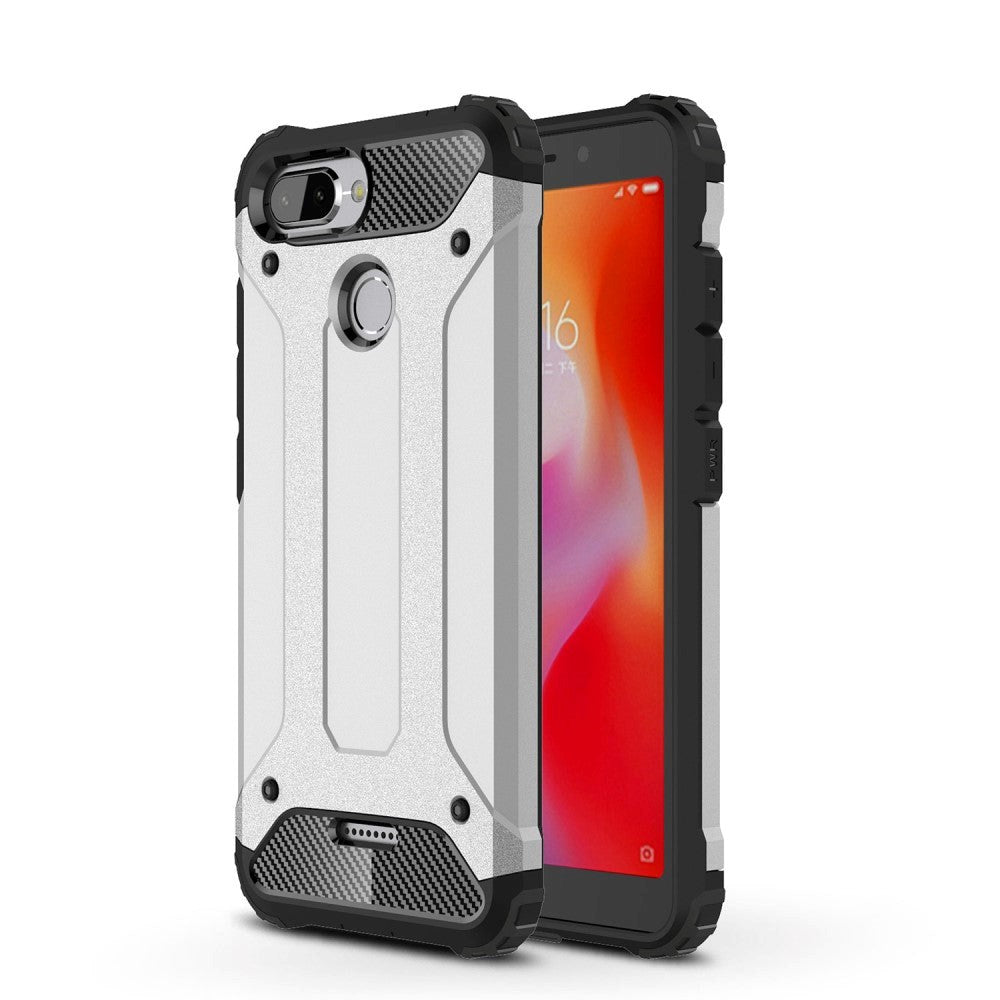 Xiaomi Redmi 6 Armor Guard Hard Case Cover Sølv