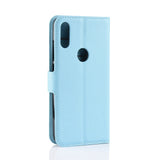 Xiaomi Redmi Note 7 / 7 Pro Litchi Læder Cover m. Kortholder - Blå