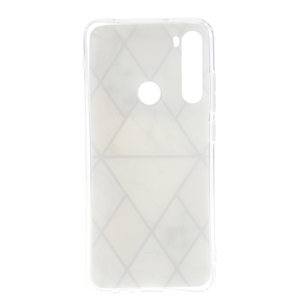 Xiaomi Redmi Note 8 Fleksibel Plastik Cover - Lyserød / Hvid Marmor