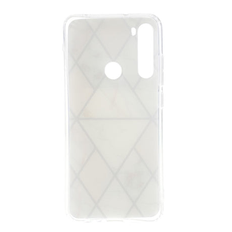 Xiaomi Redmi Note 8 Fleksibel Plastik Cover - Lyserød / Hvid Marmor