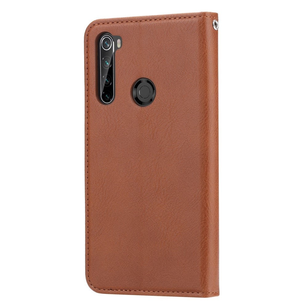 Xiaomi Redmi Note 8T Læder Flip Cover m. Kortholder - Brun