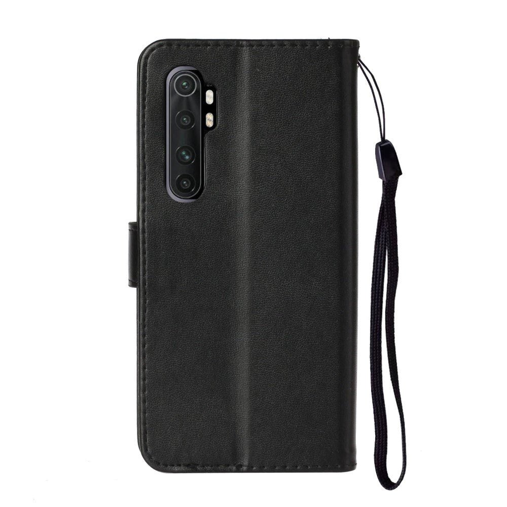 Xiaomi Mi Note 10 Lite Læder Cover m. Pung & Strop - Sort