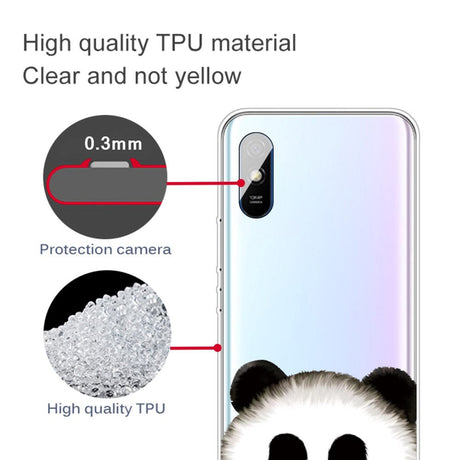 Xiaomi Redmi 9A / 9AT Fleksibel Plastik Cover - Panda