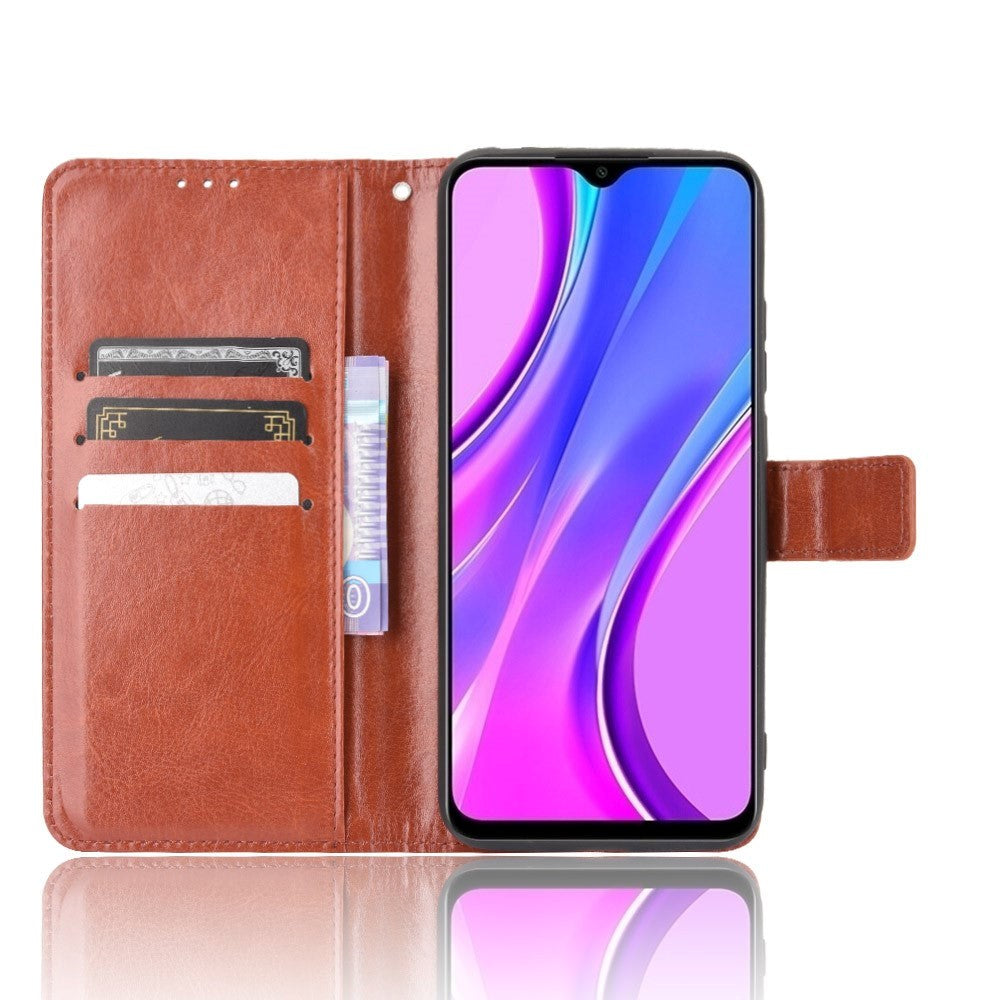 Xiaomi Redmi 9C Neutralt Flip Læder Cover m. Pung - Brun