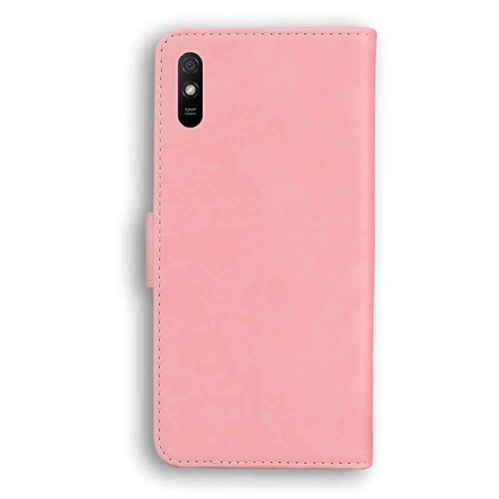 Xiaomi Redmi 9A / 9AT Læder Flip Cover m. Kortholder - Lyserød