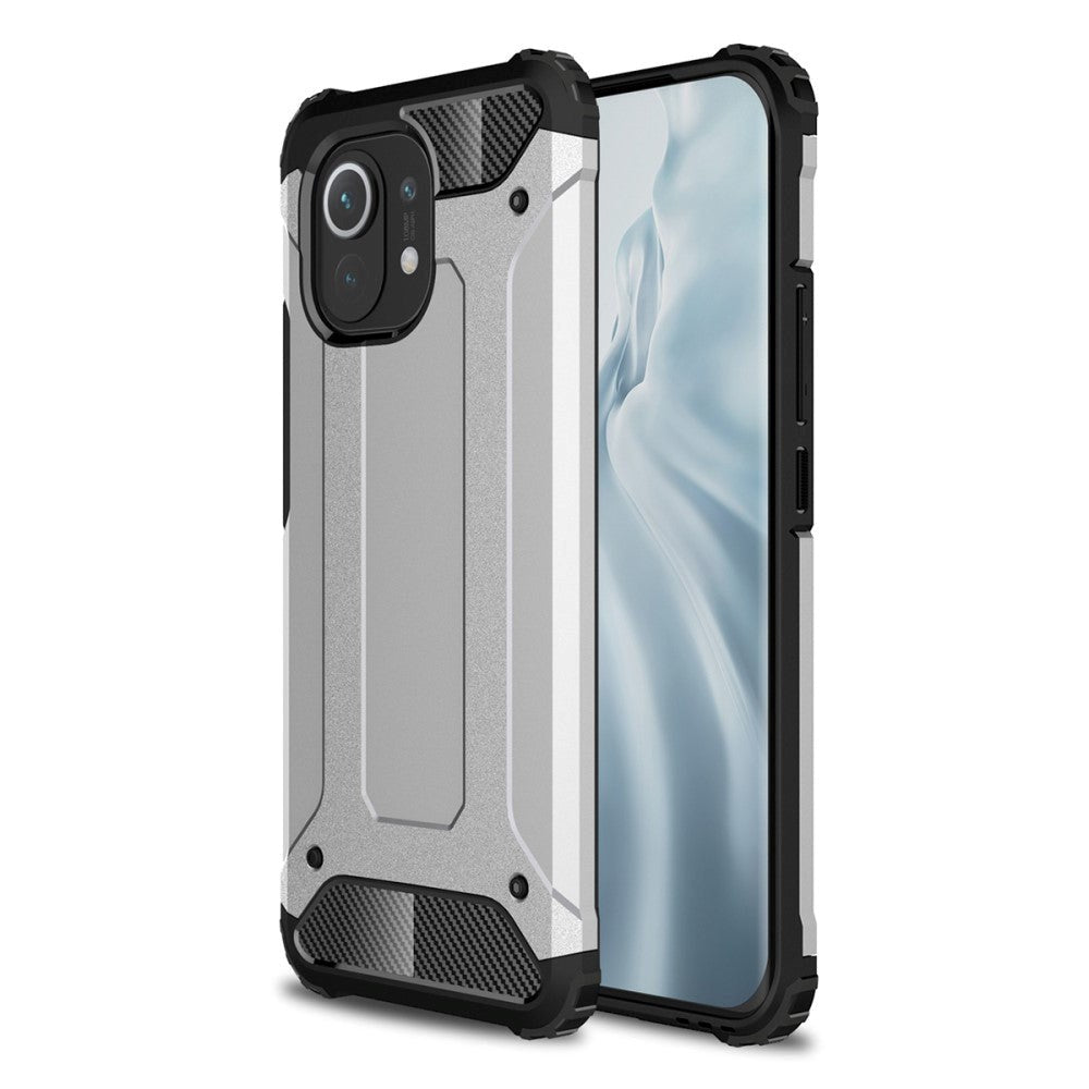 Xiaomi Mi 11 Armor Guard Håndværker Bagside Cover - Sølv