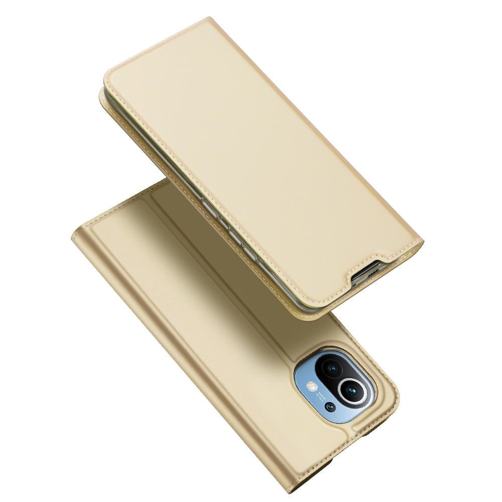 Xiaomi Mi 11 DUX DUCIS Skin Pro Series Thin Wallet Flip Cover - Guld