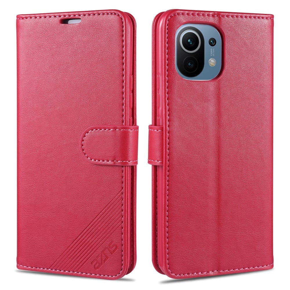 Xiaomi Mi 11 AZNS Læder Cover m. Pung - Pink