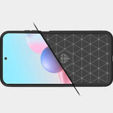 Xiaomi Redmi Note 10 5G Mofi Brushed Carbon Fiber Fleksibelt Plastik Bagside Cover - Blå