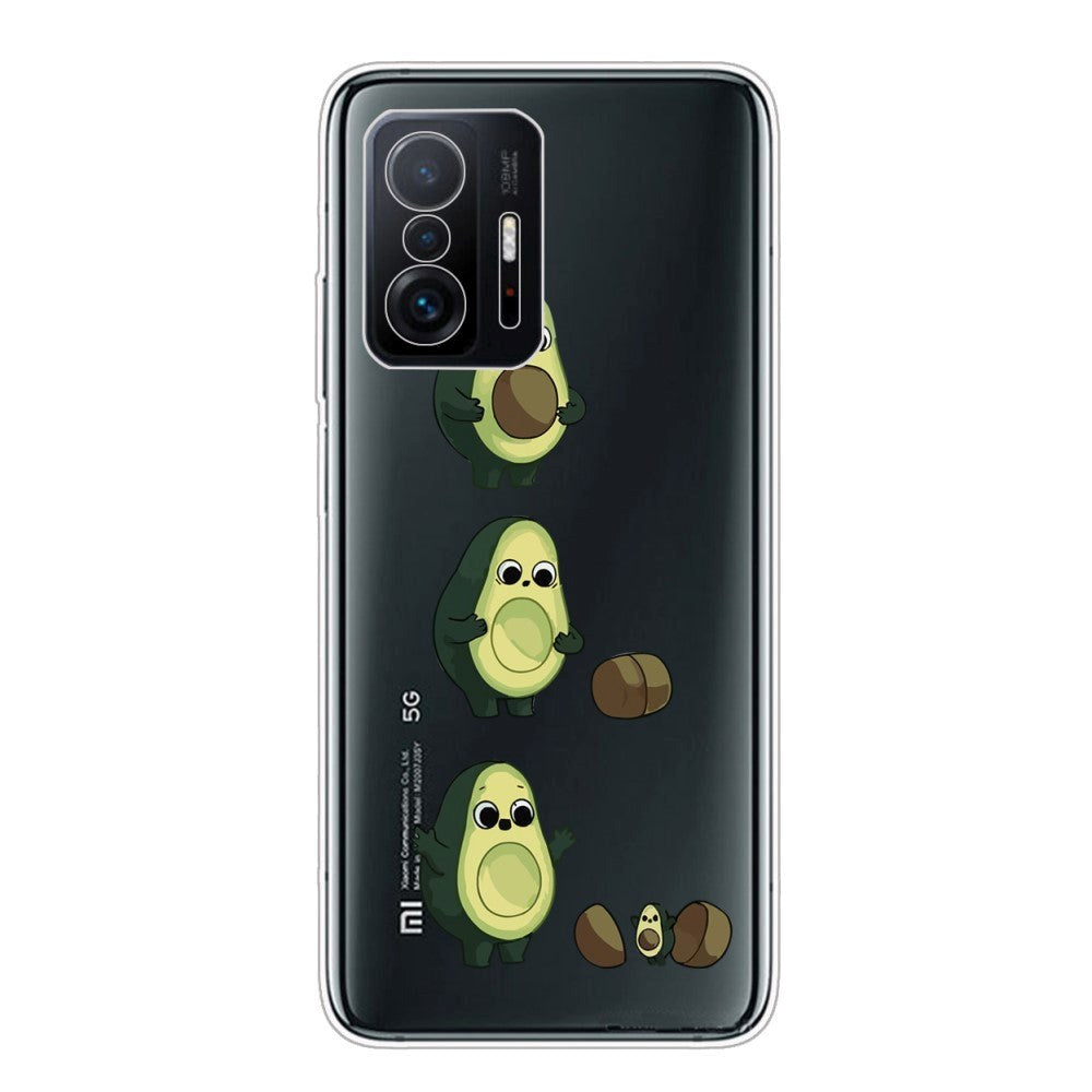 Xiaomi 11T / 11T Pro Fleksibelt Plastik Bagside Cover m. Print - Avocado