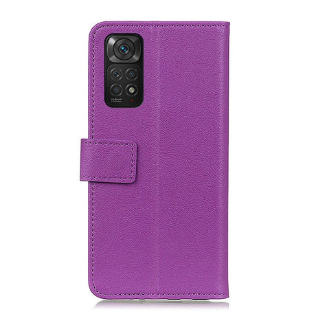 Xiaomi Redmi Note 11 / 11S Imiteret Læder Flip Cover m. Kortholder & Ståfunktion - Lilla