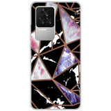 Xiaomi Poco F4 Fleksibelt Plastik Bagside Cover - Sort Marmor