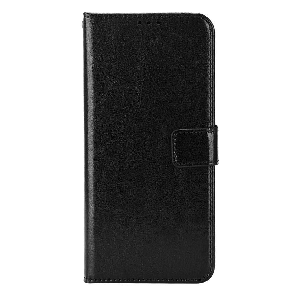 Xiaomi Poco F4 GT Blankt Læder Flip Cover m. Pung & Strop - Sort