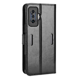 Xiaomi Poco F4 GT Blankt Læder Flip Cover m. Pung & Strop - Sort