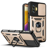 Xiaomi Poco F4 GT Håndværker Bagside Cover m. Magnetisk Kickstand & Cam Slider - Guld