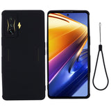 Xiaomi Poco F4 GT Liquid Silikone Bagside Cover m. Strop - Sort