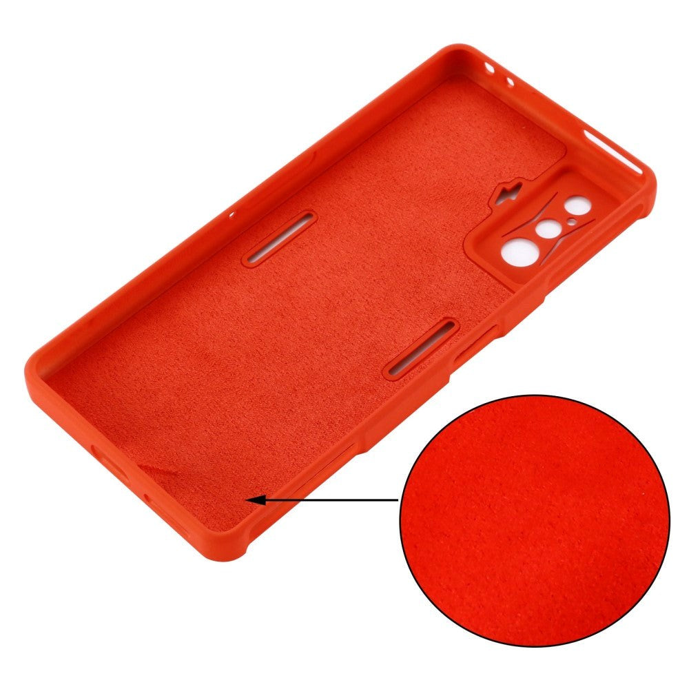 Xiaomi Poco F4 GT Liquid Silikone Bagside Cover m. Strop - Rød