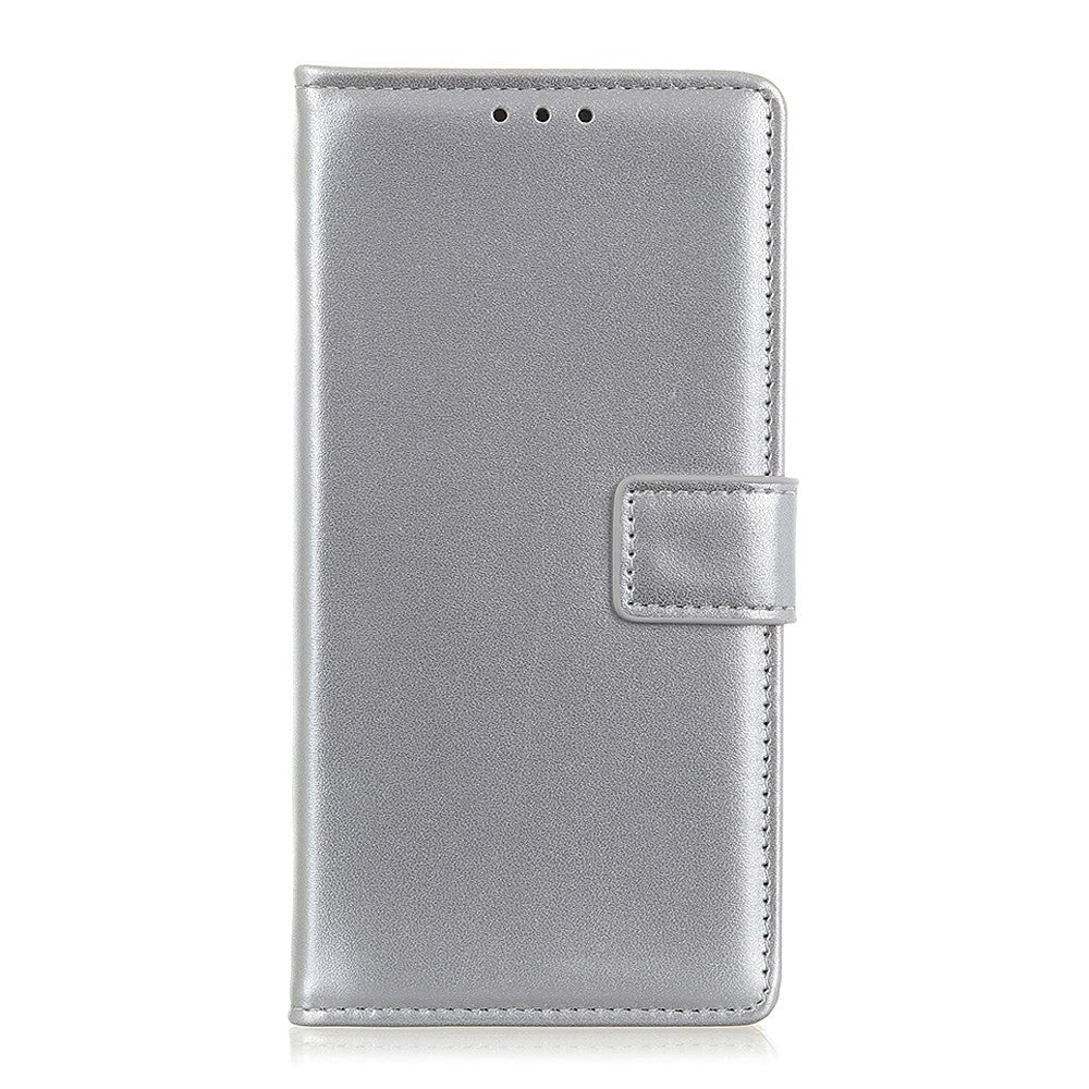 Alcatel 1S (2021) / 3L (2021) Læder Flip Cover m. Pung - Sølv