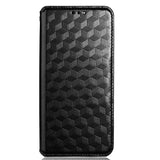 Alcatel 1S (2021) / 3L (2021) PU Læder Flip Cover m. Pung - Rhombus - Sort