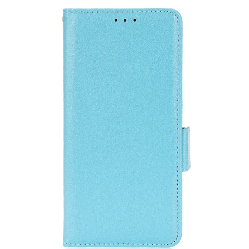 Alcatel 1S (2021) / 3L (2021) PU Litchi Læder Flip Cover m. Pung - Turkis