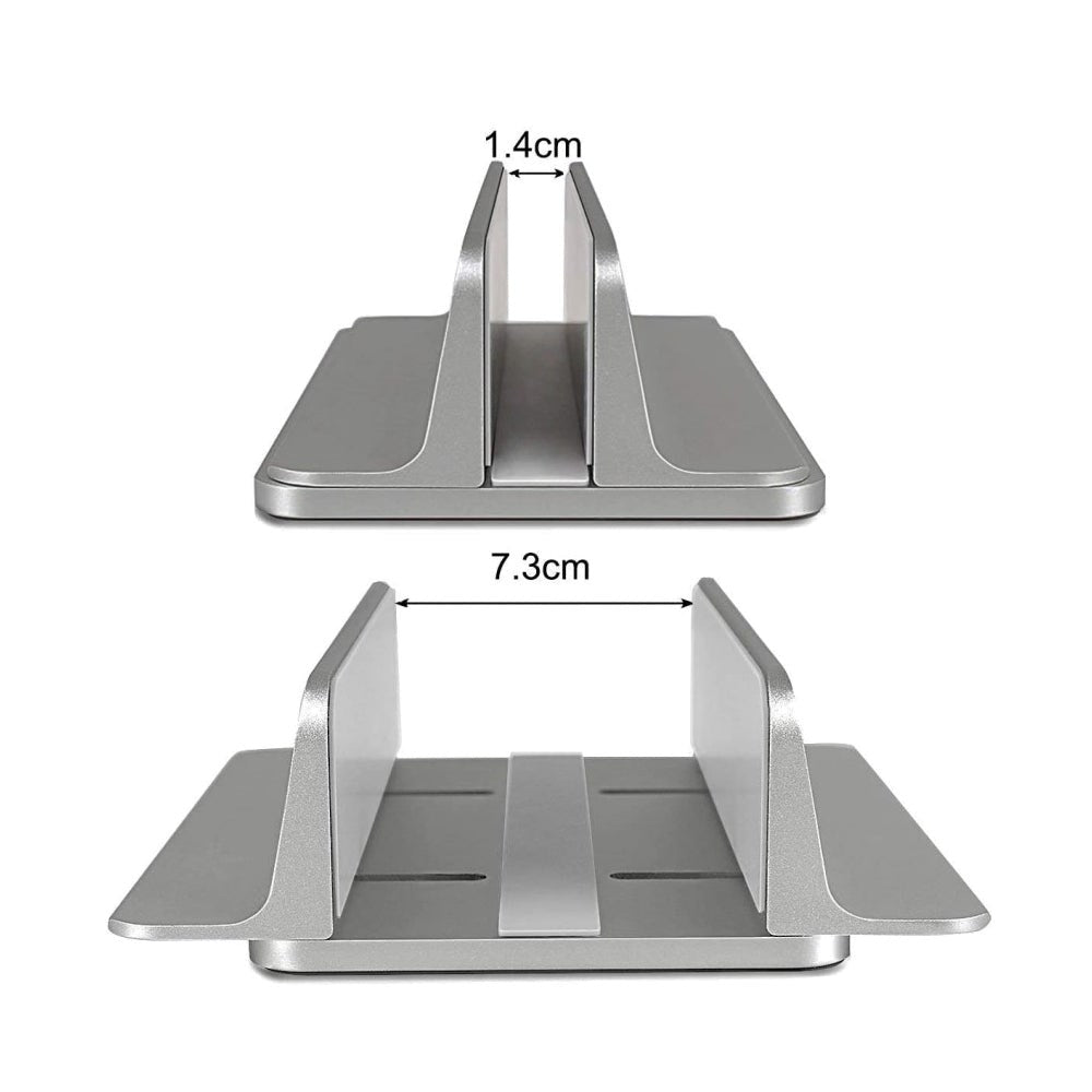 Vertikal Laptop Stander Til Skrivebord - Sølv