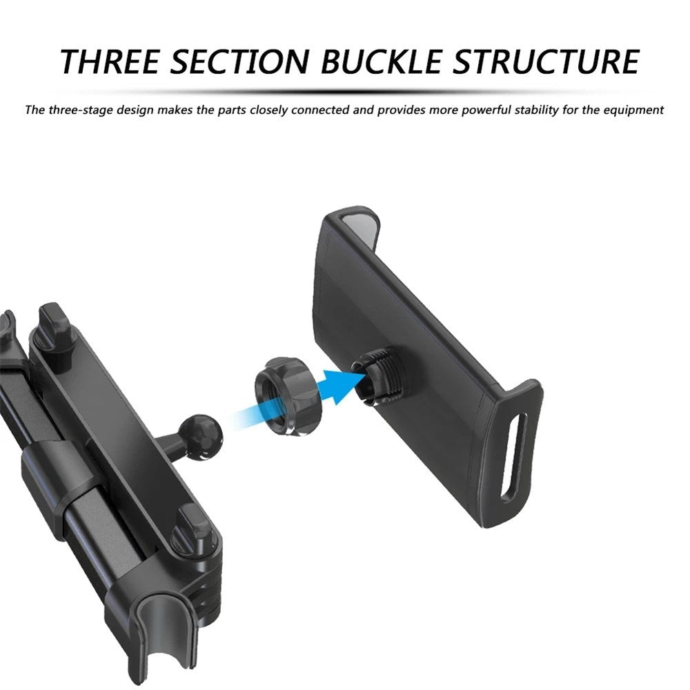 Backseat Car Mount Til Bilens Nakkestøtte - Max Mobil: 195mm x 100mm - Sort
