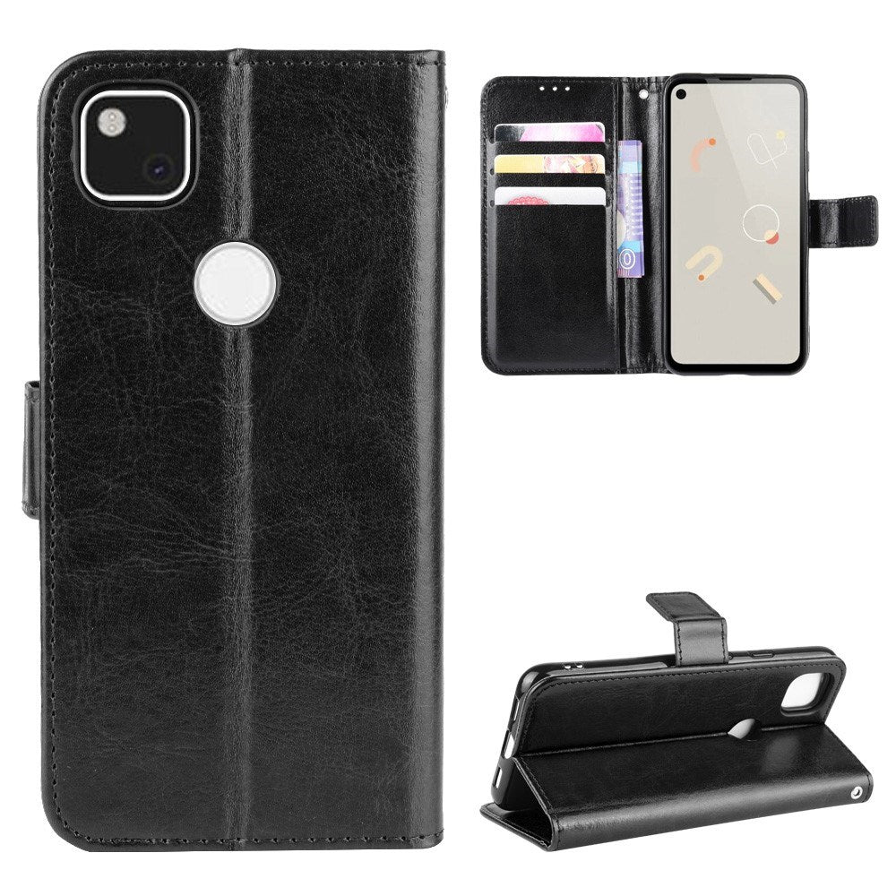 EIDERWOOD Google Pixel 4a Læder Flip Cover m. Pung & Strop - Sort