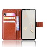 EIDERWOOD Google Pixel 4a Læder Flip Cover m. Pung & Strop - Brun