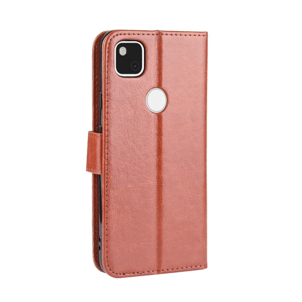 EIDERWOOD Google Pixel 4a Læder Flip Cover m. Pung & Strop - Brun