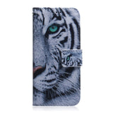 Google Pixel 6 Læder Flip Cover m. Pung & Print - Tiger