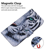 Google Pixel 6 Læder Flip Cover m. Pung & Print - Tiger