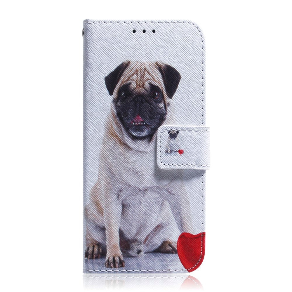 Google Pixel 6 Læder Flip Cover m. Pung & Print - Hund