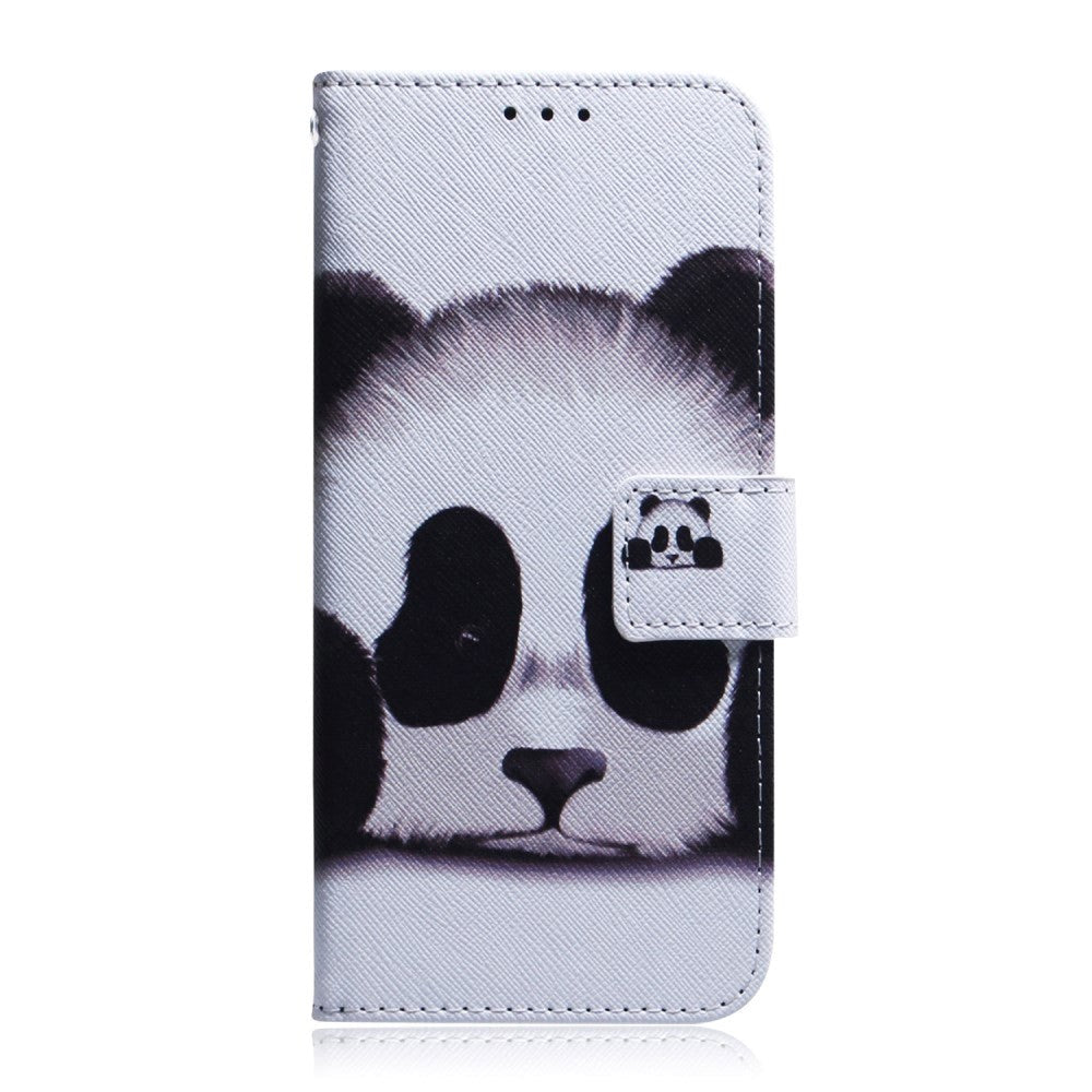 Google Pixel 6 Pro Læder Flip Cover m. Pung & Print - Panda