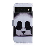 Google Pixel 6 Pro Læder Flip Cover m. Pung & Print - Panda