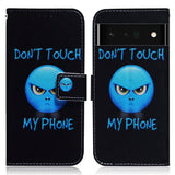 Google Pixel 6 Pro Læder Flip Cover m. Pung & Print - "Don't Touch My Phone"
