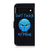 Google Pixel 6 Pro Læder Flip Cover m. Pung & Print - "Don't Touch My Phone"