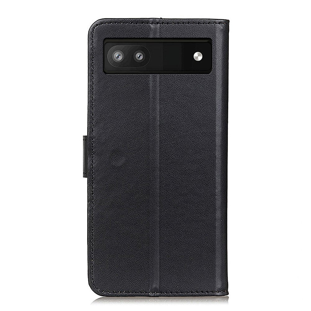 Google Pixel 6a Læder Flip Cover m. Pung & Kickstand - Sort