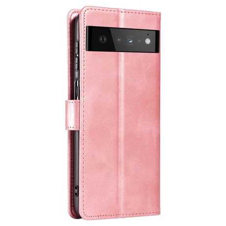 Google Pixel 6 Pro Kunstlæder Flip Cover m. Pung - Rose Gold