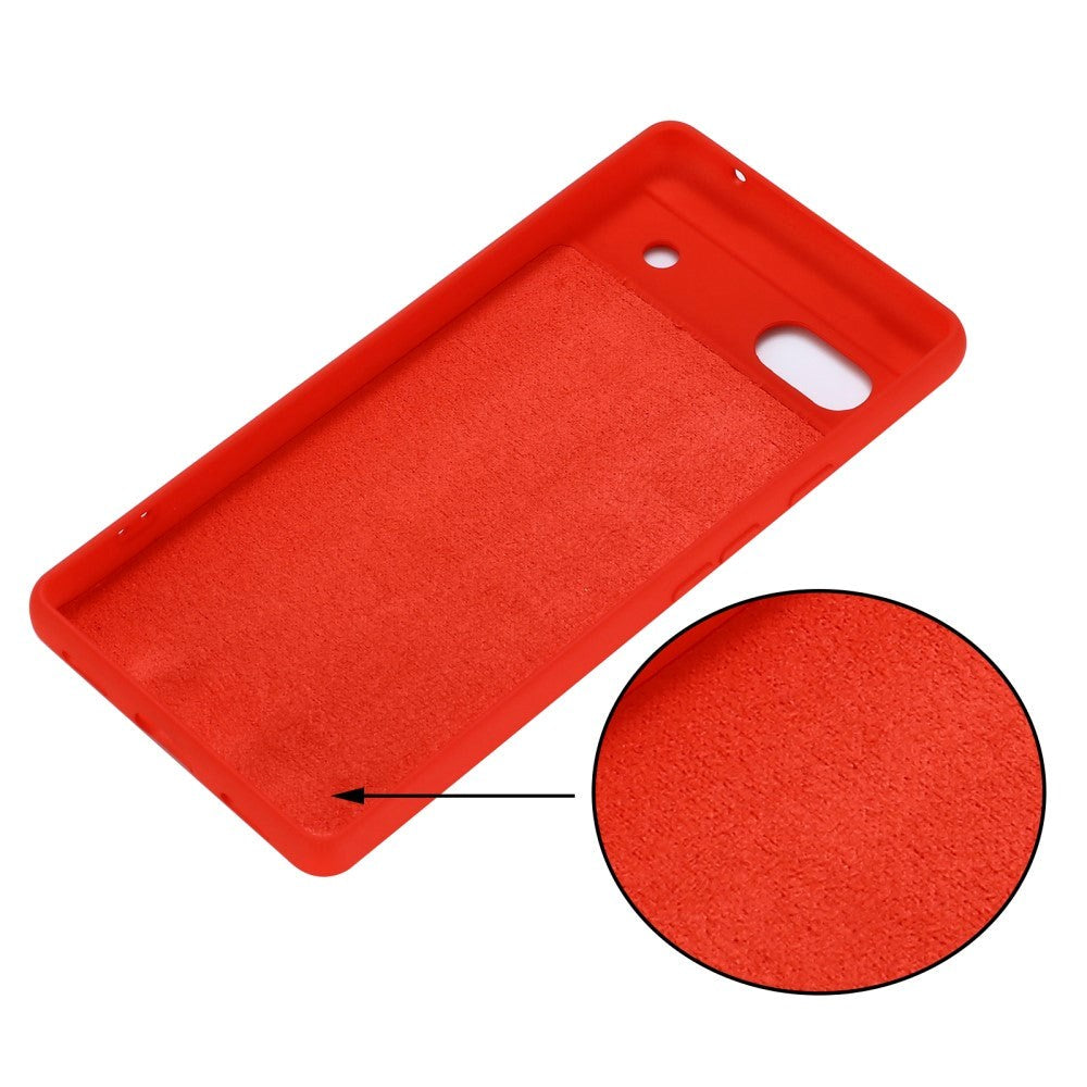 Google Pixel 6a Liquid Silikone Cover m. Strop - Rød